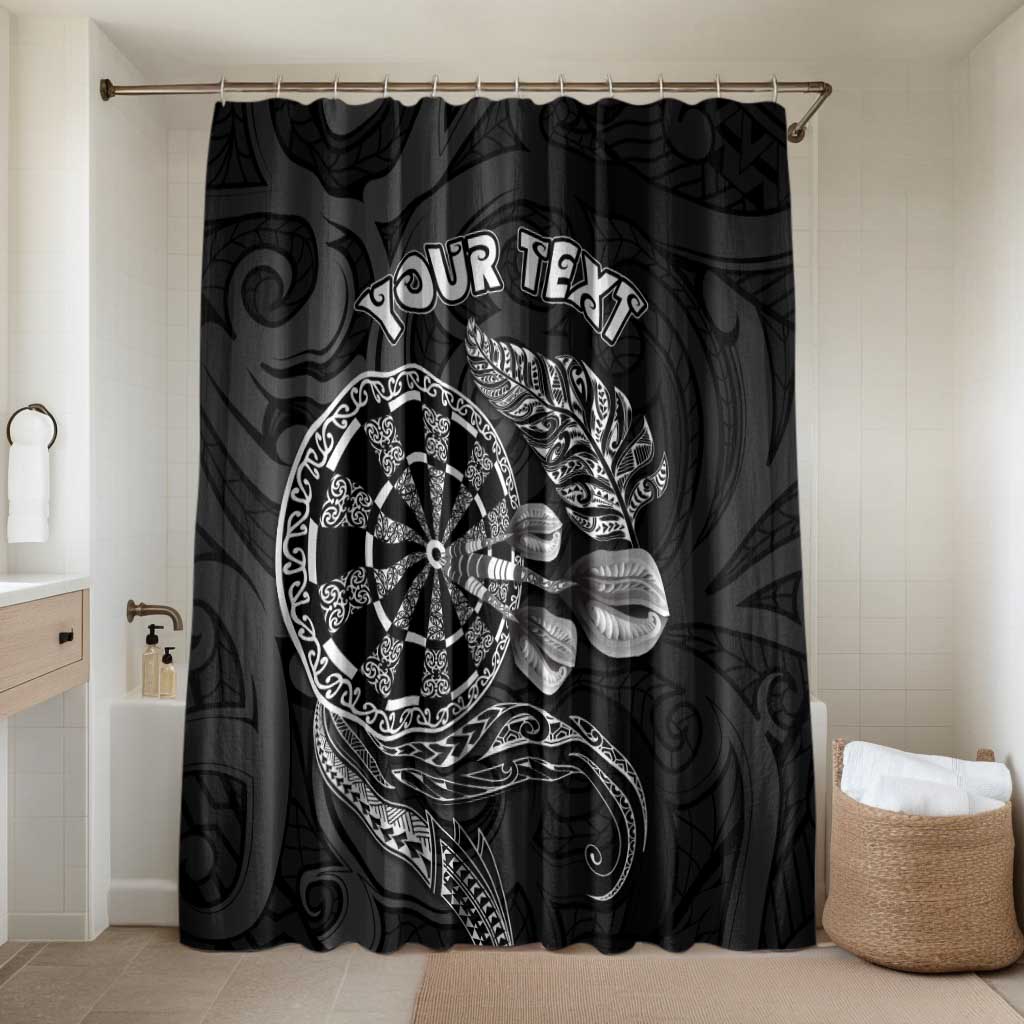 Personalised New Zealand Aotearoa Darts Masters Bathroom Set Tribal Silver Fern and Ta Moko Dartboard - Polynesian Pride