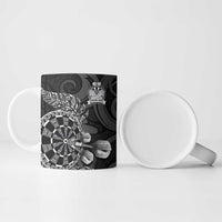 Personalised New Zealand Aotearoa Darts Masters Ceramic Mug Tribal Silver Fern and Ta Moko Dartboard - Polynesian Pride