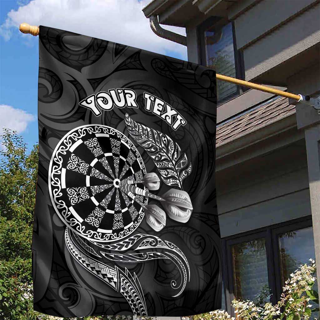 Personalised New Zealand Aotearoa Darts Masters Garden Flag Tribal Silver Fern and Ta Moko Dartboard - Polynesian Pride