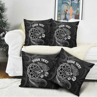 Personalised New Zealand Aotearoa Darts Masters Pillow Cover Tribal Silver Fern and Ta Moko Dartboard - Polynesian Pride