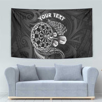 Personalised New Zealand Aotearoa Darts Masters Tapestry Tribal Silver Fern and Ta Moko Dartboard - Polynesian Pride