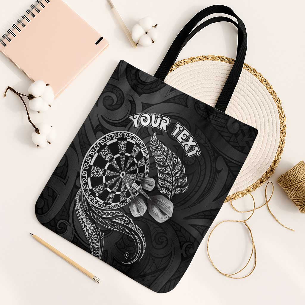 Personalised New Zealand Aotearoa Darts Masters Tote Bag Tribal Silver Fern and Ta Moko Dartboard - Polynesian Pride
