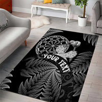 Personalised New Zealand Aotearoa Darts Masters Area Rug Silver Fern and Maori Spirit - Polynesian Pride