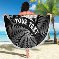 Personalised New Zealand Aotearoa Darts Masters Beach Blanket Silver Fern and Maori Spirit - Polynesian Pride