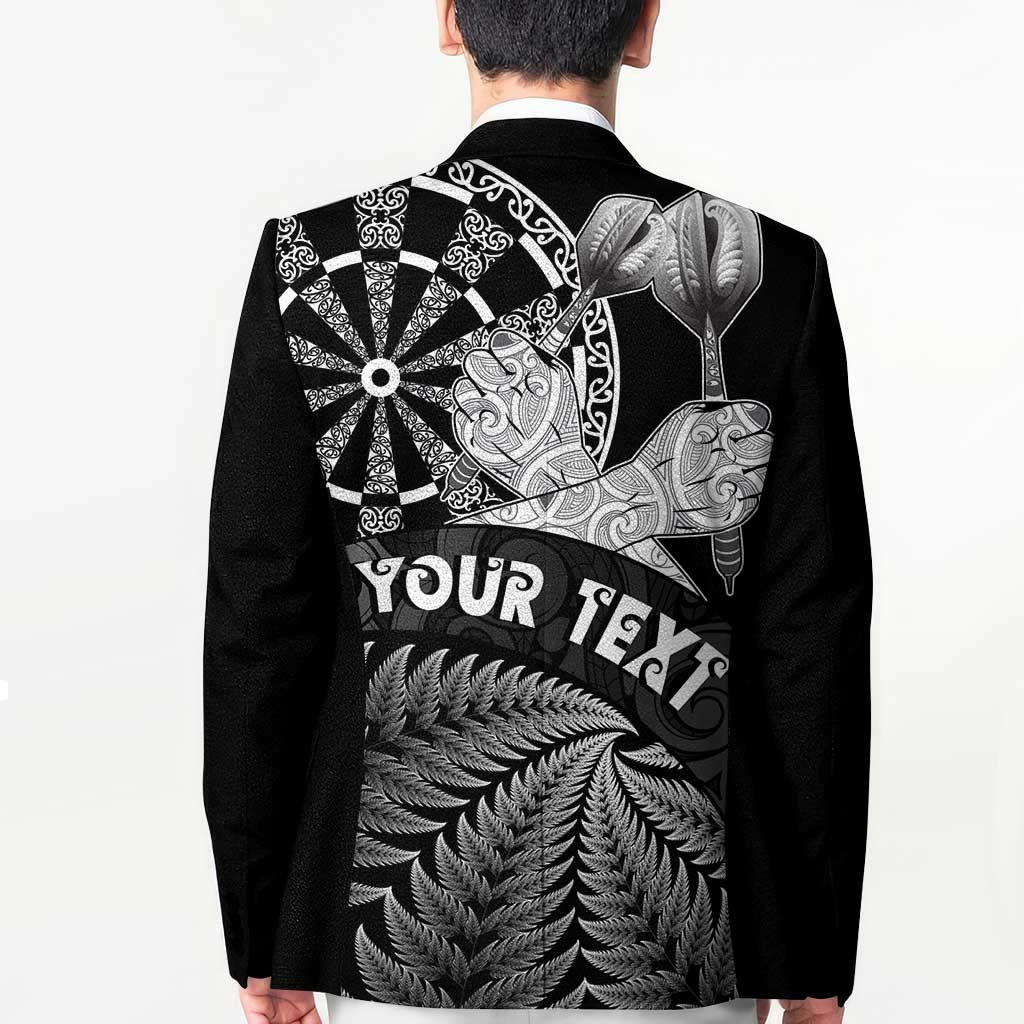Personalised New Zealand Aotearoa Darts Masters Blazer Silver Fern and Maori Spirit - Polynesian Pride