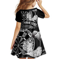 Personalised New Zealand Aotearoa Darts Masters Family Matching Mermaid Dress and Hawaiian Shirt Silver Fern and Maori Spirit - Polynesian Pride