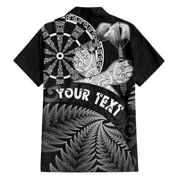 Personalised New Zealand Aotearoa Darts Masters Family Matching Off The Shoulder Long Sleeve Dress and Hawaiian Shirt Silver Fern and Maori Spirit - Polynesian Pride