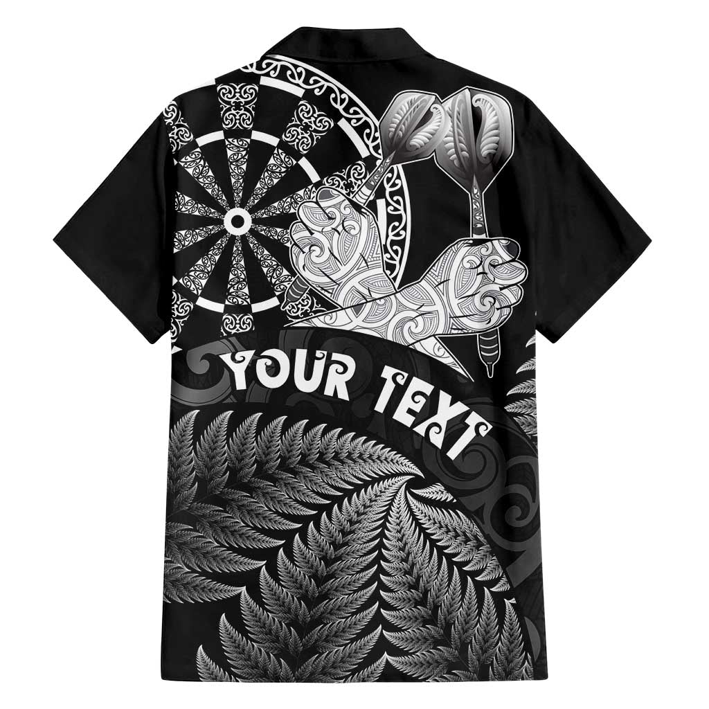 Personalised New Zealand Aotearoa Darts Masters Family Matching Off Shoulder Maxi Dress and Hawaiian Shirt Silver Fern and Maori Spirit - Polynesian Pride