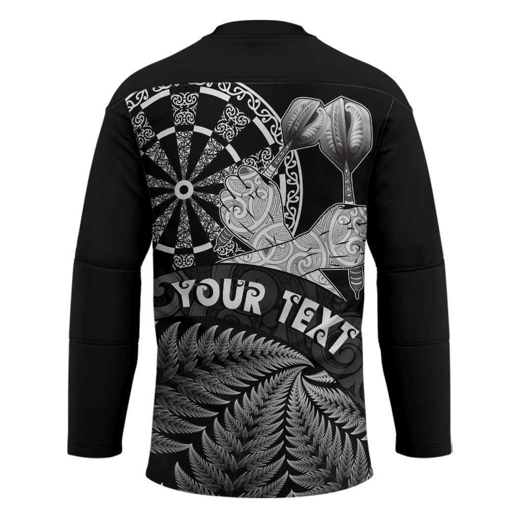Personalised New Zealand Aotearoa Darts Masters Hockey Jersey Silver Fern and Maori Spirit - Polynesian Pride