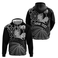 Personalised New Zealand Aotearoa Darts Masters Hoodie Silver Fern and Maori Spirit - Polynesian Pride