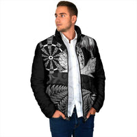 Personalised New Zealand Aotearoa Darts Masters Padded Jacket Silver Fern and Maori Spirit - Polynesian Pride