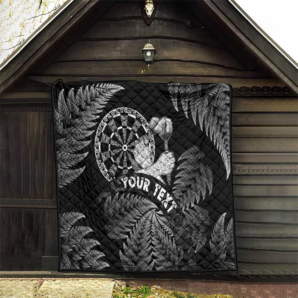 Personalised New Zealand Aotearoa Darts Masters Quilt Silver Fern and Maori Spirit - Polynesian Pride