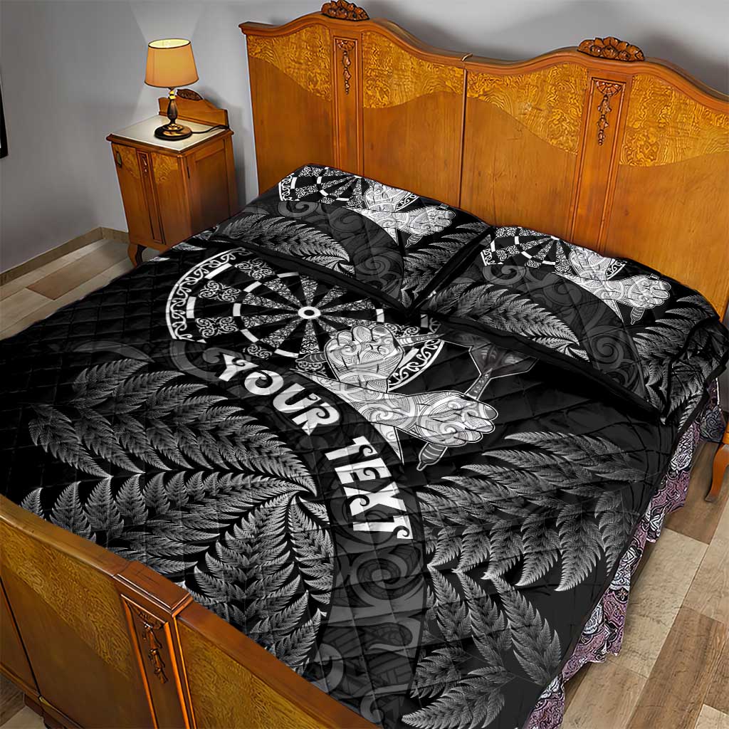 Personalised New Zealand Aotearoa Darts Masters Quilt Bed Set Silver Fern and Maori Spirit - Polynesian Pride