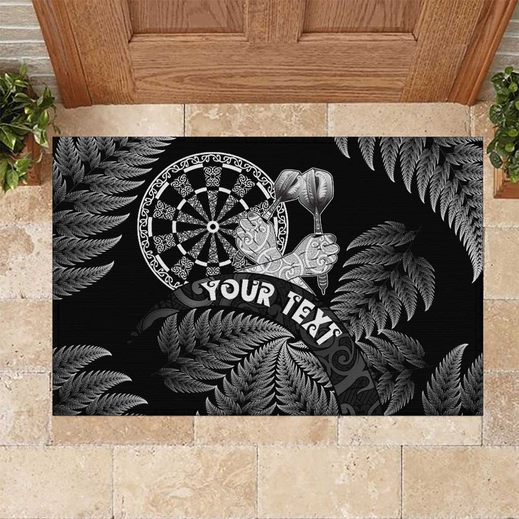 Personalised New Zealand Aotearoa Darts Masters Rubber Doormat Silver Fern and Maori Spirit - Polynesian Pride