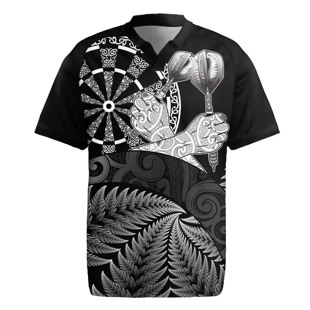 Personalised New Zealand Aotearoa Darts Masters Rugby Jersey Silver Fern and Maori Spirit - Polynesian Pride