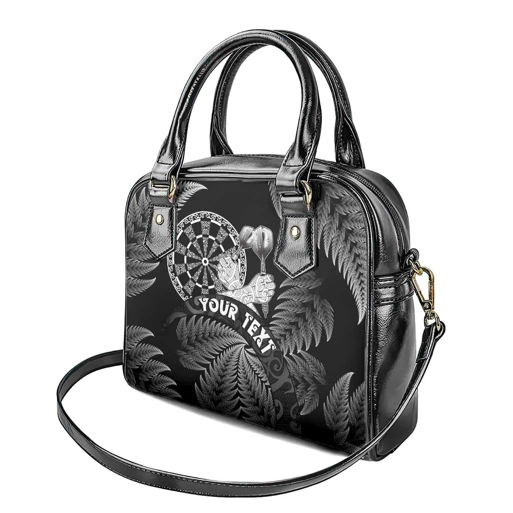 Personalised New Zealand Aotearoa Darts Masters Shoulder Handbag Silver Fern and Maori Spirit - Polynesian Pride