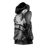 Personalised New Zealand Aotearoa Darts Masters Sleeveless Hoodie Silver Fern and Maori Spirit - Polynesian Pride