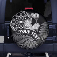 Personalised New Zealand Aotearoa Darts Masters Spare Tire Cover Silver Fern and Maori Spirit - Polynesian Pride