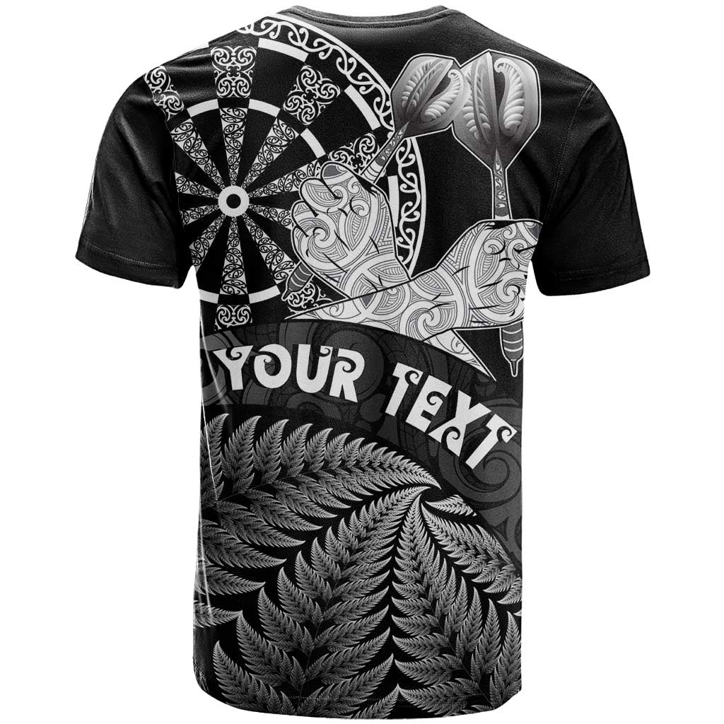 Personalised New Zealand Aotearoa Darts Masters T Shirt Silver Fern and Maori Spirit - Polynesian Pride