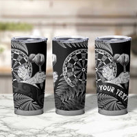 Personalised New Zealand Aotearoa Darts Masters Tumbler Cup Silver Fern and Maori Spirit - Polynesian Pride