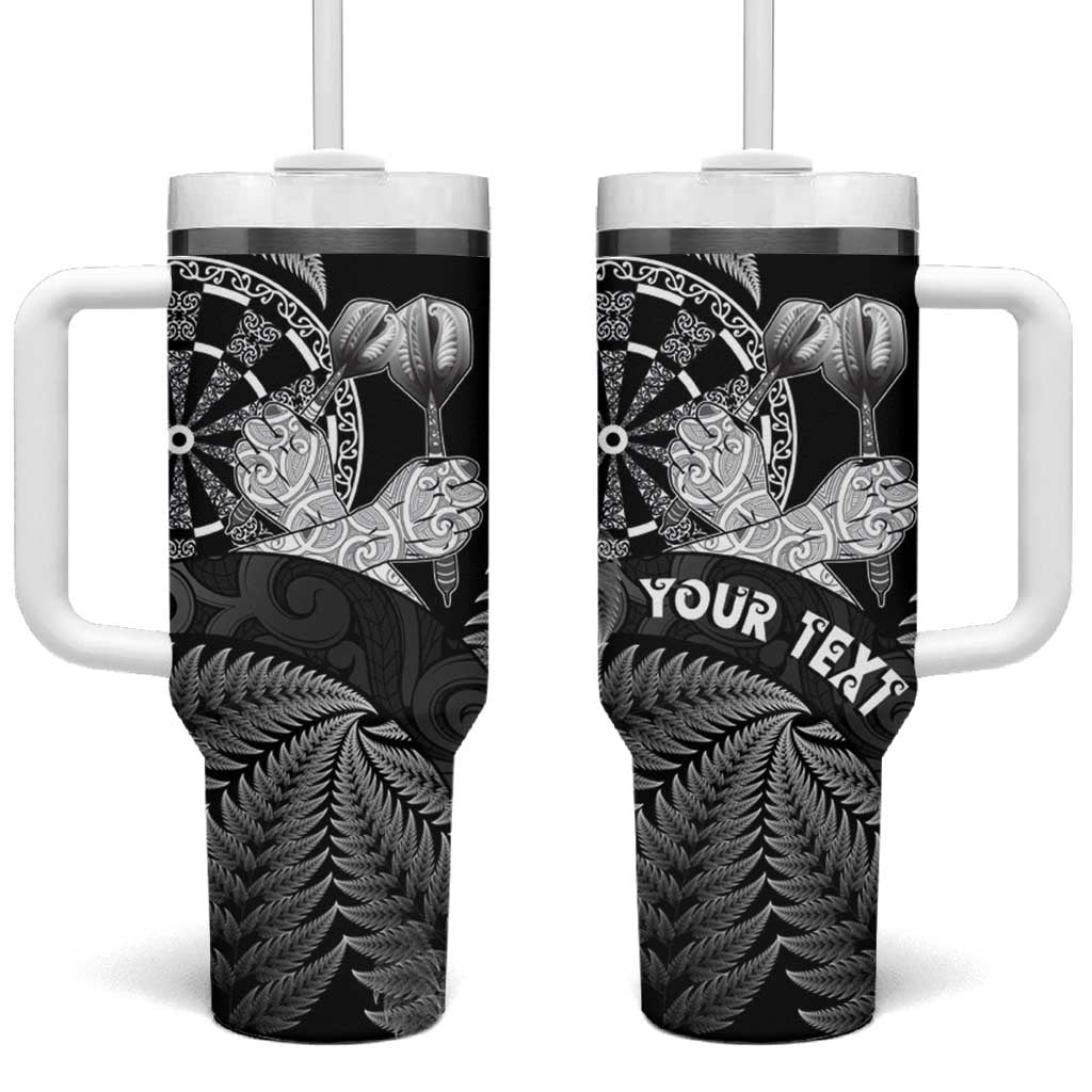 Personalised New Zealand Aotearoa Darts Masters Tumbler With Handle Silver Fern and Maori Spirit - Polynesian Pride