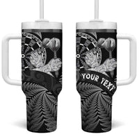 Personalised New Zealand Aotearoa Darts Masters Tumbler With Handle Silver Fern and Maori Spirit - Polynesian Pride
