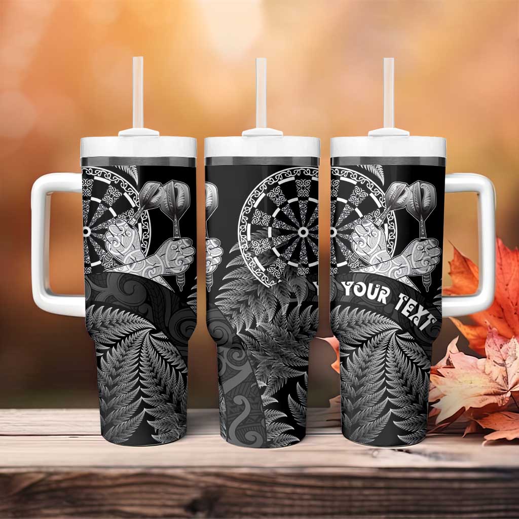 Personalised New Zealand Aotearoa Darts Masters Tumbler With Handle Silver Fern and Maori Spirit - Polynesian Pride