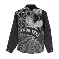 Personalised New Zealand Aotearoa Darts Masters Women Casual Shirt Silver Fern and Maori Spirit - Polynesian Pride