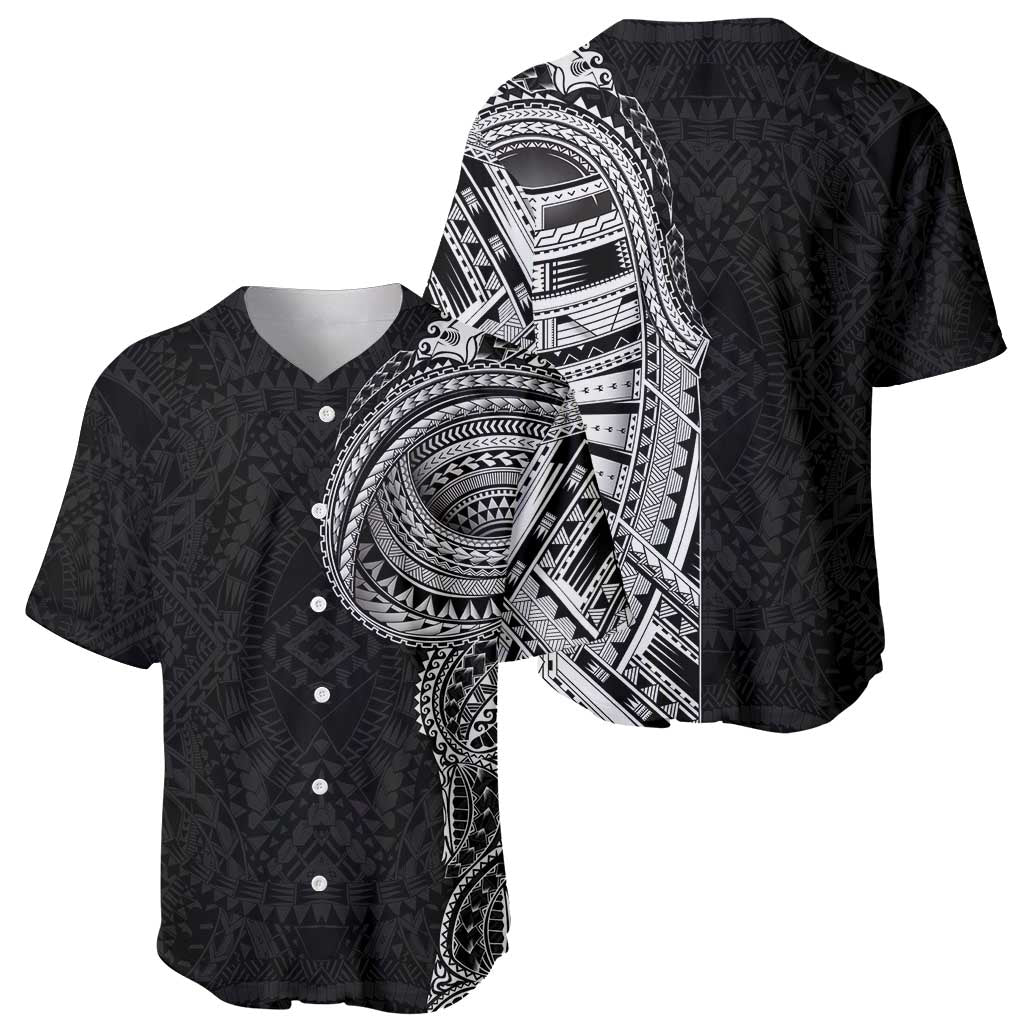 Traditional Polynesian Art Tattoos Baseball Jersey Black Color - Polynesian Pride