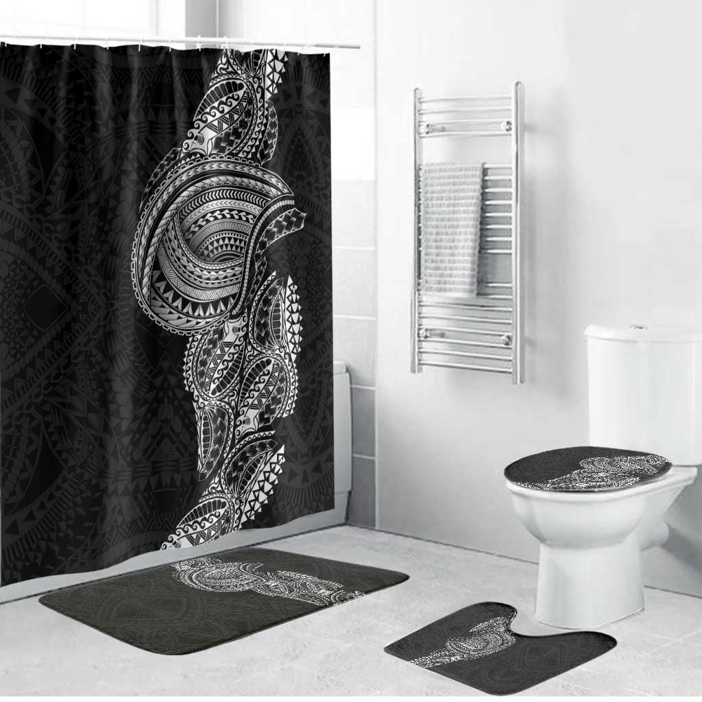 Traditional Polynesian Art Tattoos Bathroom Set Black Color - Polynesian Pride