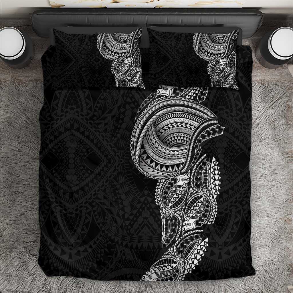 Traditional Polynesian Art Tattoos Bedding Set Black Color - Polynesian Pride