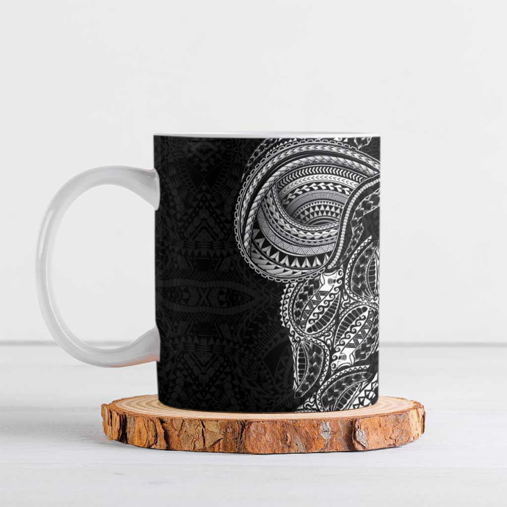Traditional Polynesian Art Tattoos Ceramic Mug Black Color - Polynesian Pride
