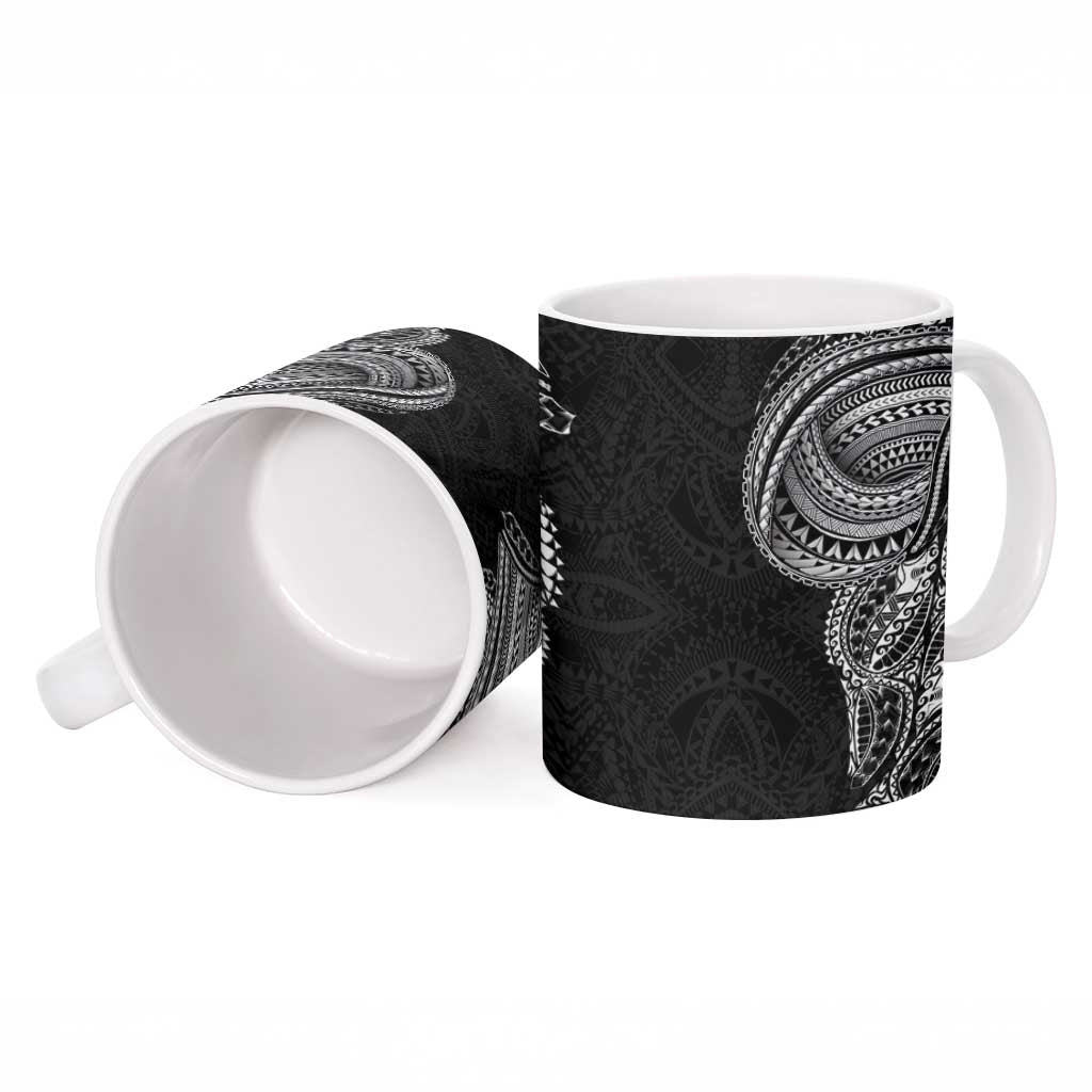 Traditional Polynesian Art Tattoos Ceramic Mug Black Color - Polynesian Pride