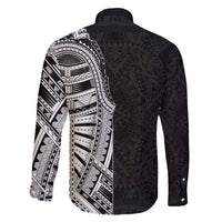 Traditional Polynesian Art Tattoos Family Matching Tank Maxi Dress and Hawaiian Shirt Black Color - Polynesian Pride