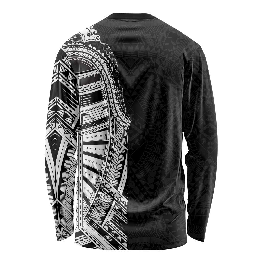 Traditional Polynesian Art Tattoos Long Sleeve Shirt Black Color - Polynesian Pride