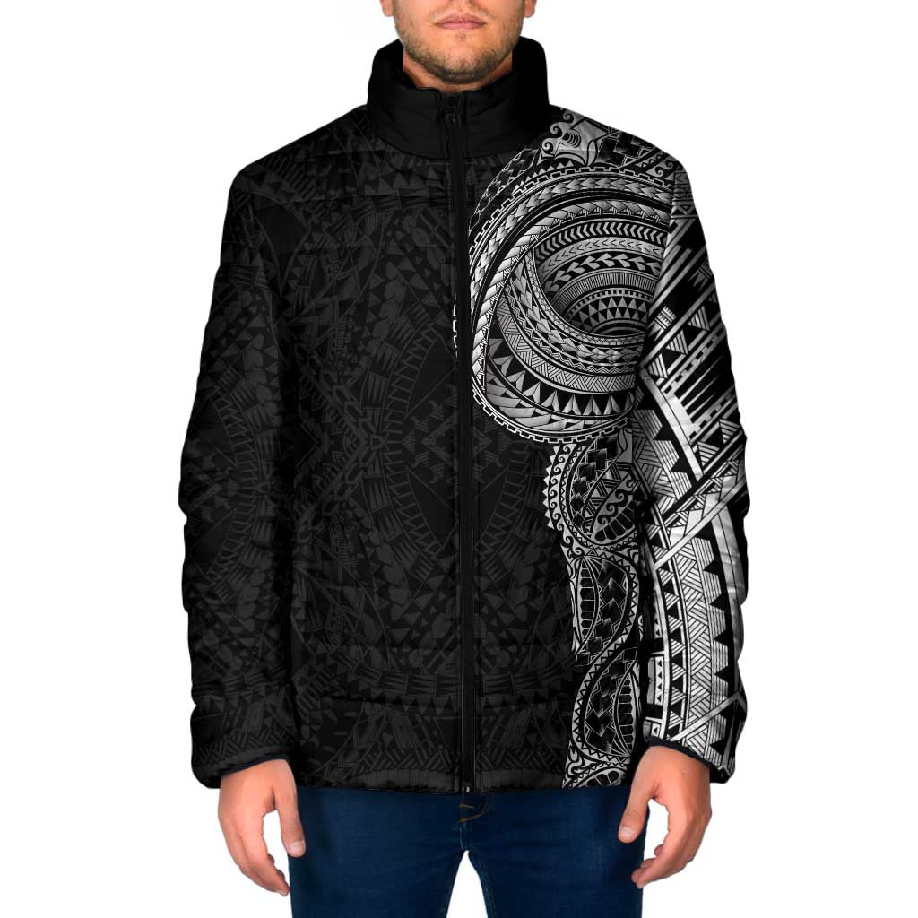 Traditional Polynesian Art Tattoos Padded Jacket Black Color - Polynesian Pride