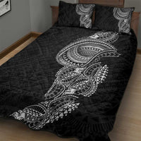 Traditional Polynesian Art Tattoos Quilt Bed Set Black Color - Polynesian Pride