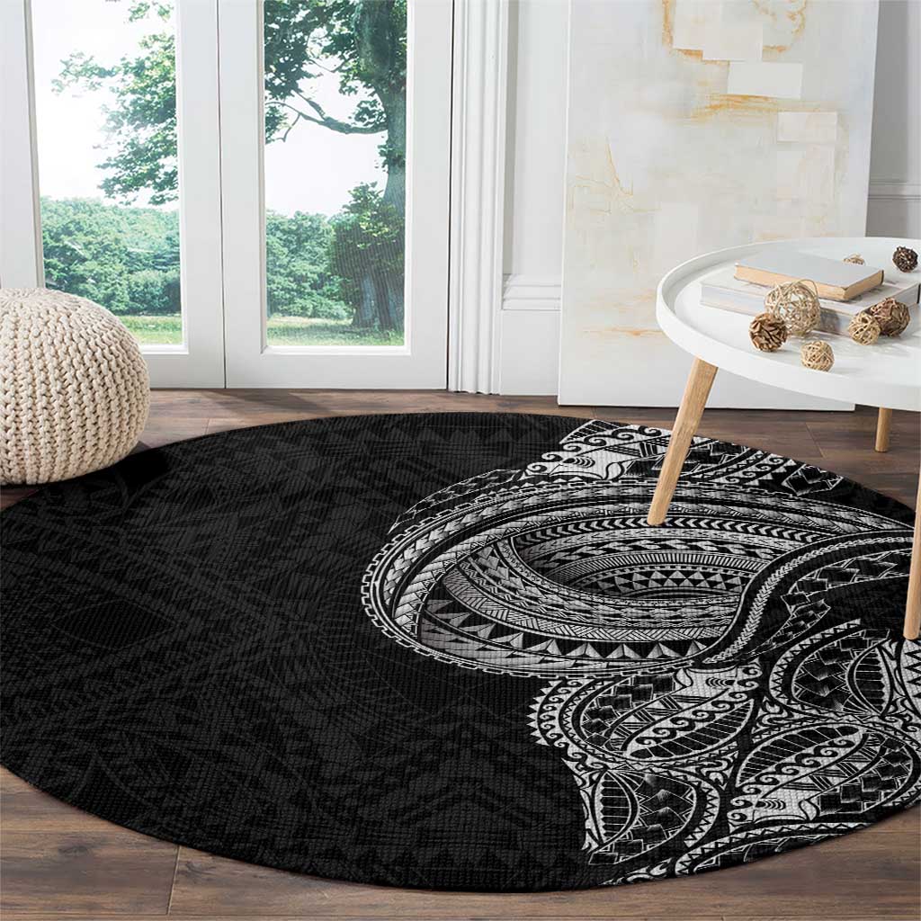 Traditional Polynesian Art Tattoos Round Carpet Black Color - Polynesian Pride