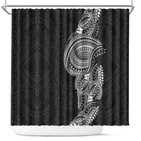 Traditional Polynesian Art Tattoos Shower Curtain Black Color - Polynesian Pride