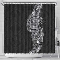 Traditional Polynesian Art Tattoos Shower Curtain Black Color - Polynesian Pride