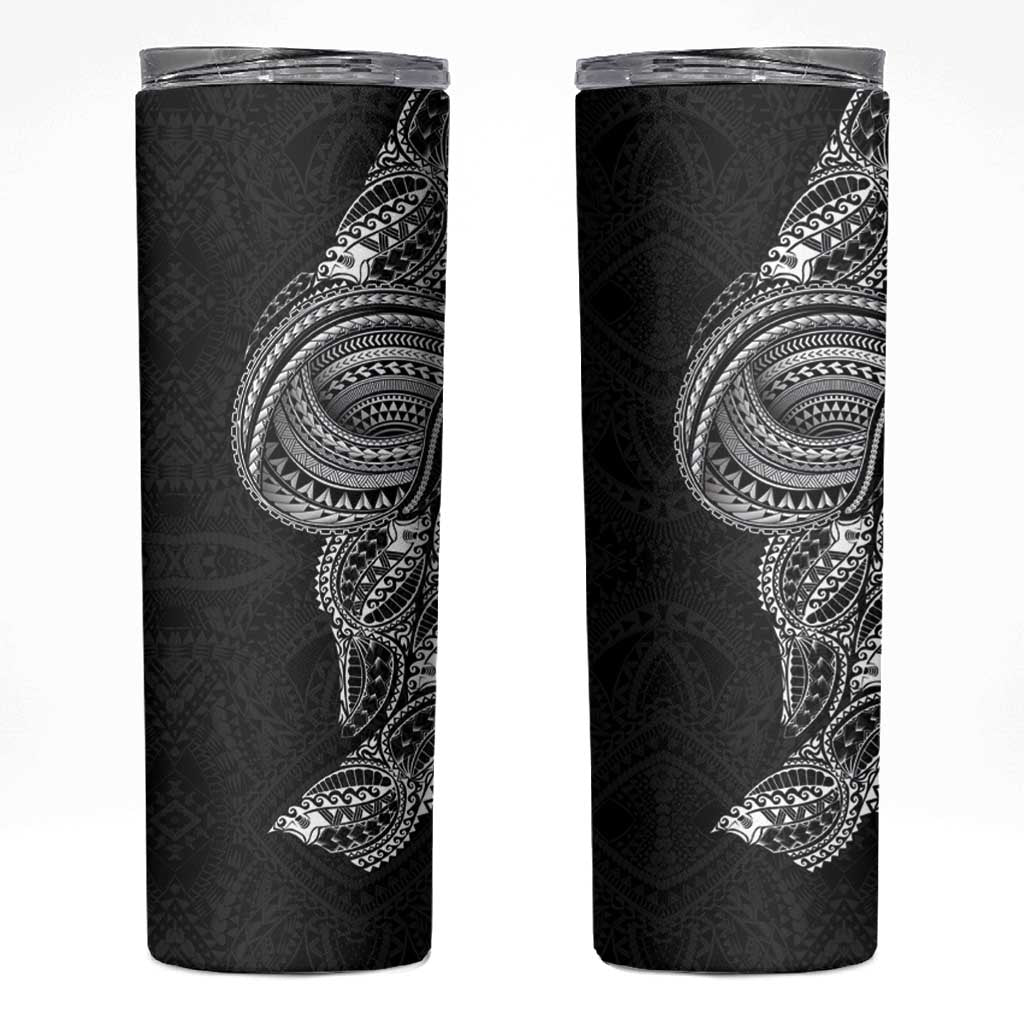 Traditional Polynesian Art Tattoos Skinny Tumbler Black Color - Polynesian Pride