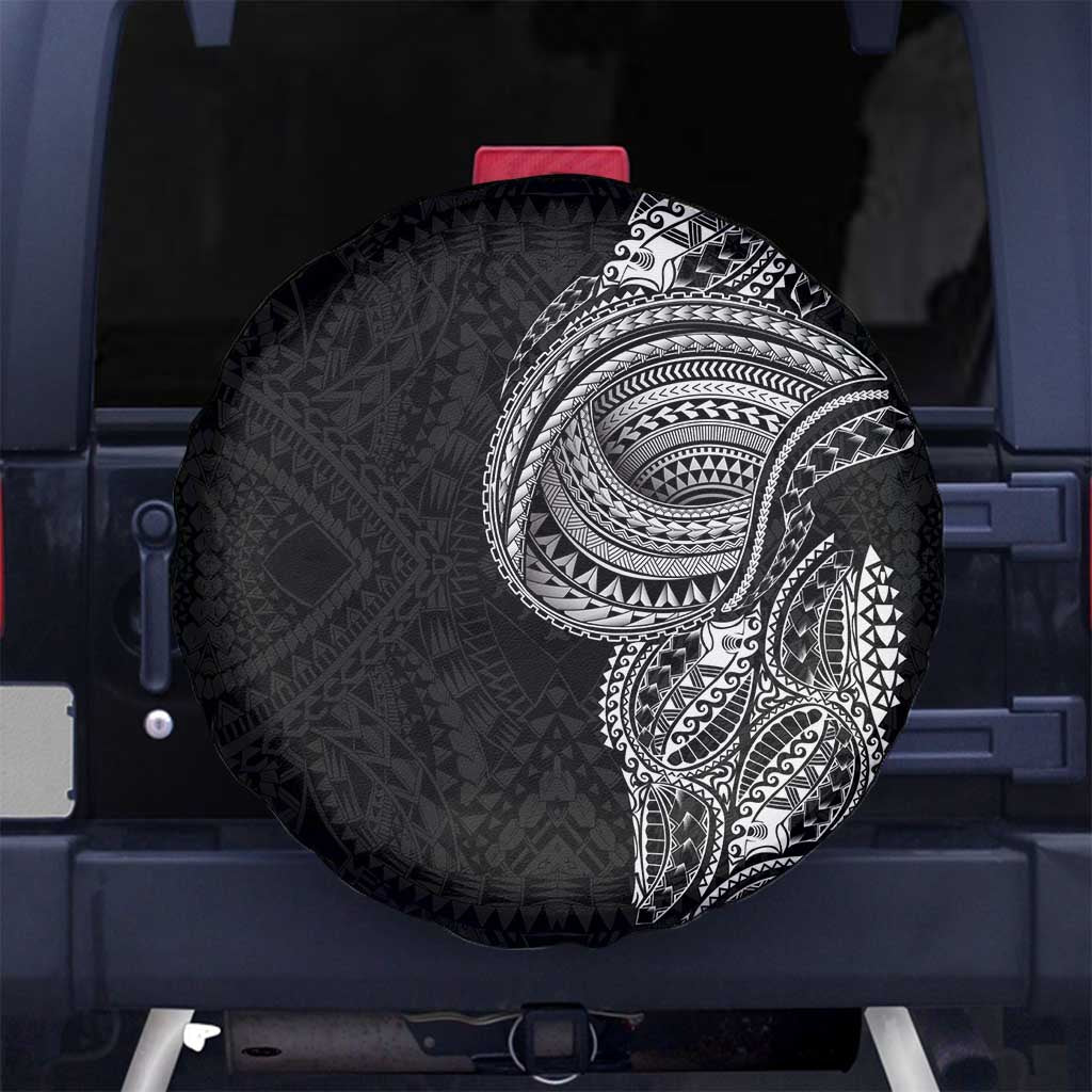 Traditional Polynesian Art Tattoos Spare Tire Cover Black Color - Polynesian Pride