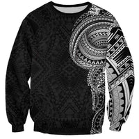 Traditional Polynesian Art Tattoos Sweatshirt Black Color - Polynesian Pride