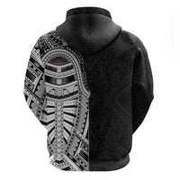 Traditional Polynesian Art Tattoos Zip Hoodie Black Color - Polynesian Pride