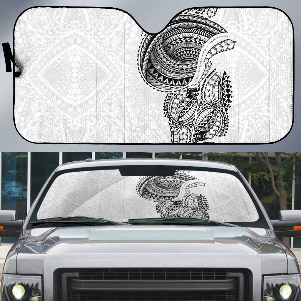 Traditional Polynesian Art Tattoos Auto Sun Shade White Color - Polynesian Pride