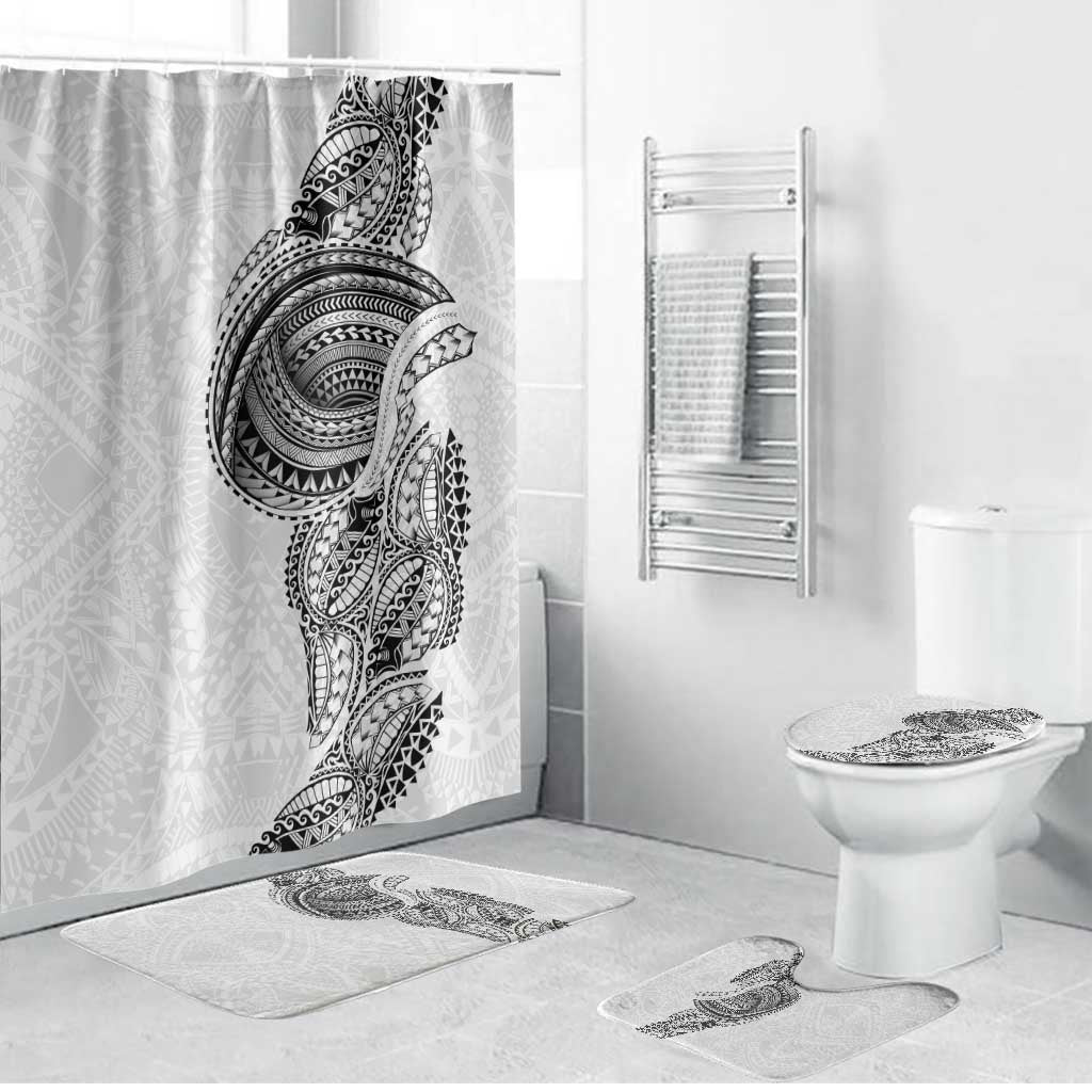 Traditional Polynesian Art Tattoos Bathroom Set White Color - Polynesian Pride