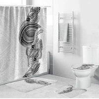 Traditional Polynesian Art Tattoos Bathroom Set White Color - Polynesian Pride