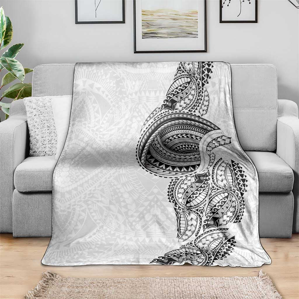 Traditional Polynesian Art Tattoos Blanket White Color - Polynesian Pride