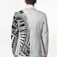 Traditional Polynesian Art Tattoos Blazer White Color - Polynesian Pride