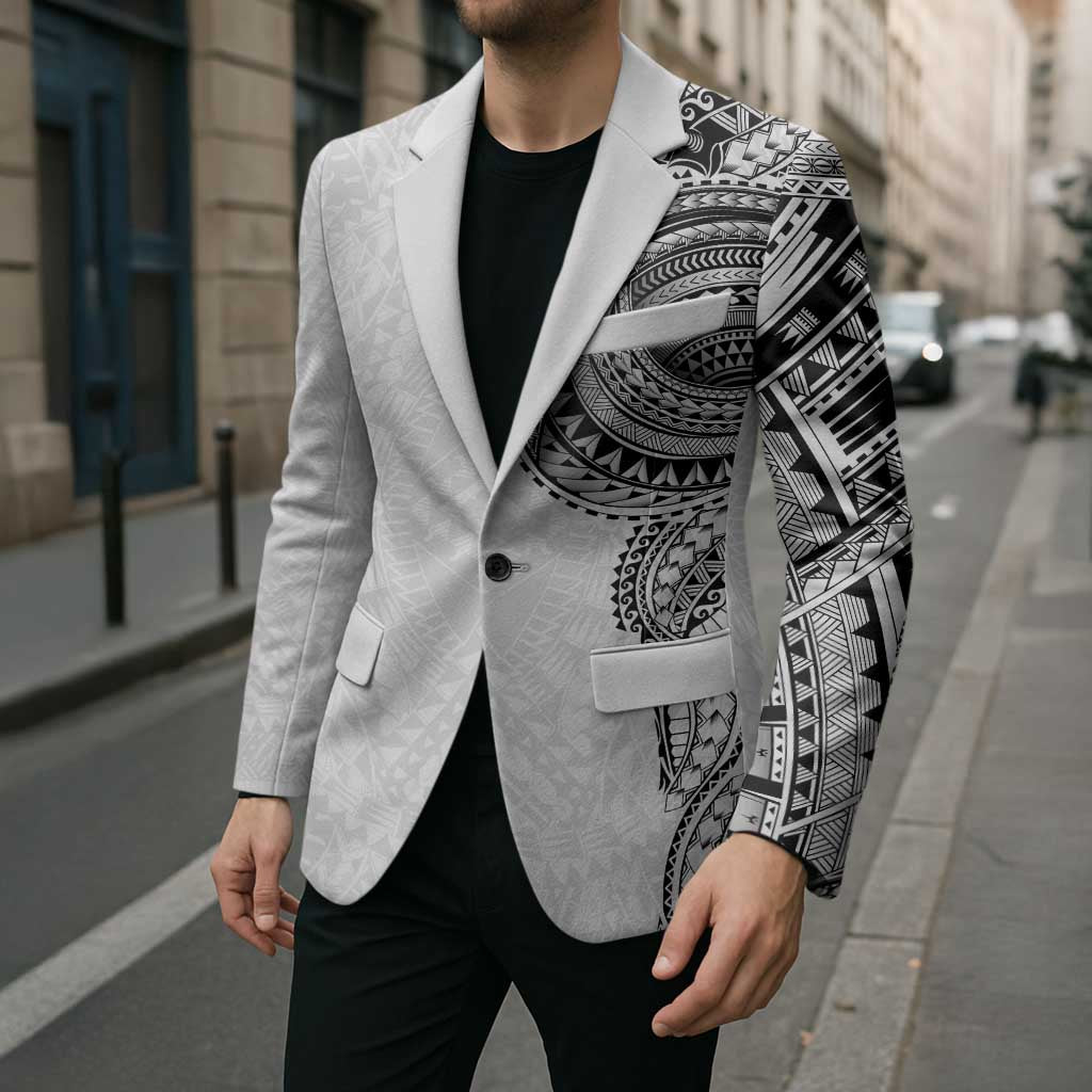 Traditional Polynesian Art Tattoos Blazer White Color - Polynesian Pride